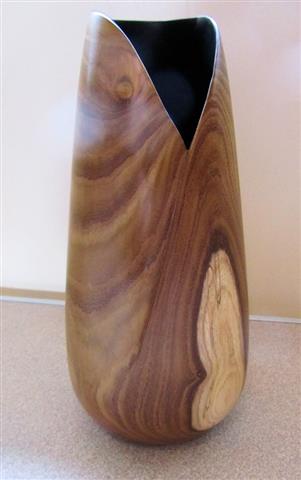 Carved Laburnum vase by Paul Hunt